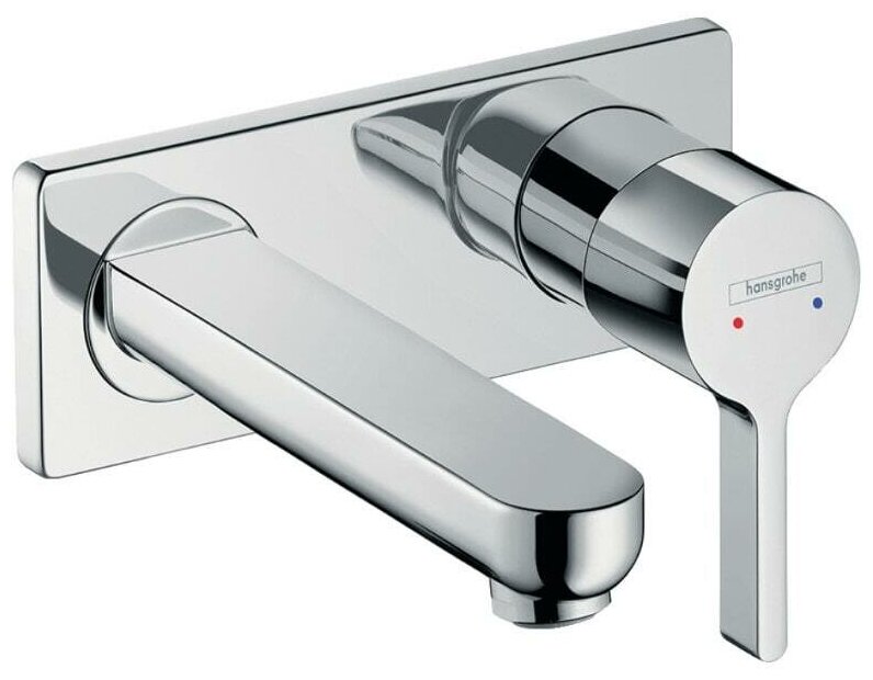 Смеситель для раковины настенный, излив 165мм Hansgrohe Metris S 31162000 хром