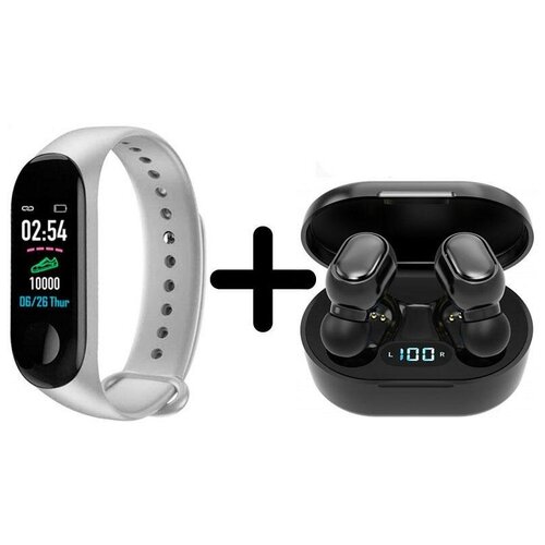 Умные часы BandRate Smart BRSM333PLBW-SET3 с беспроводными наушниками шагомером тонометром 370000₽