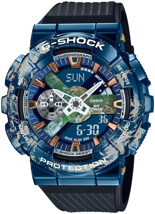 Наручные часы CASIO G-Shock GM-110EARTH-1A, синий, черный