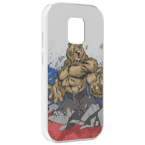 Чехол MyPads медведь защитник родины для UleFone Power Armor 14 / 14 Pro задняя-панель-накладка-бампер