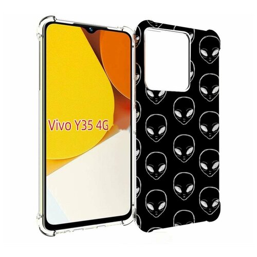 Чехол MyPads мини-инопланетяне для Vivo Y35 4G 2022 / Vivo Y22 задняя-панель-накладка-бампер