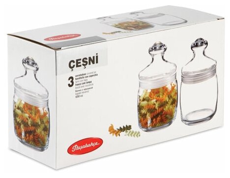 Банки с крышкой "Cesni" для сыпучих продуктов набор 3 500 мл стекло PASABAHCE, 2 шт