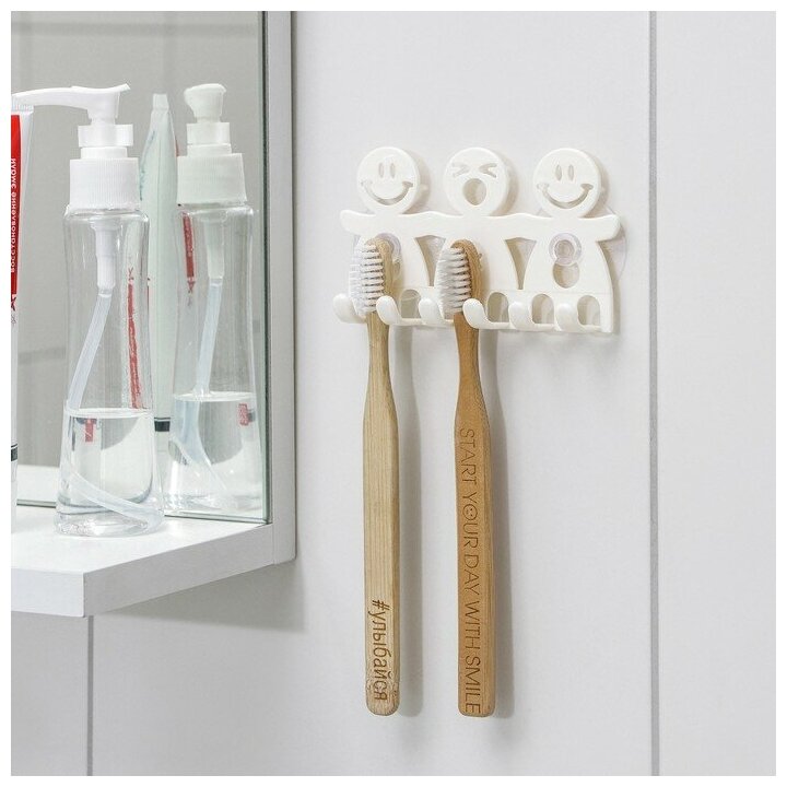 фото Держатель для зубных щёток на присосках, дизайн микс