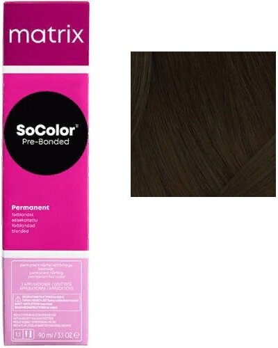 Matrix SoColor перманентная крем-краска для волос Pre-Bonded, 4М шатен мокка пепельный, 90 мл