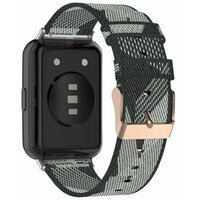 Нейлоновый ремешок с разноцветным плетением для Huawei Watch Fit 2 (серый)