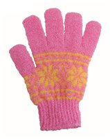 Губка Beauty format перчатка с узором, для мытья и массажа (45087-7879) розовый
