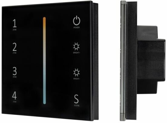 Панель Arlight Sens Smart-P43-Mix Black (230V, 4 зоны, 2.4G) 028137