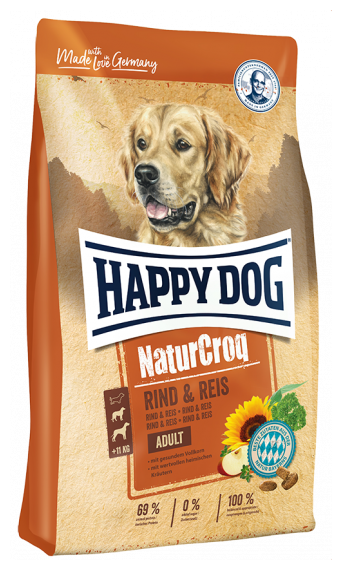 Happy Dog NaturCroq сухой корм для взрослых собак всех пород с говядиной и рисом - 4 кг