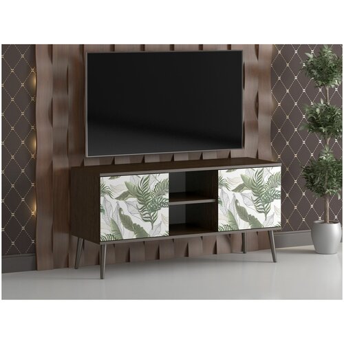 Тумба под телевизор TV-3 Art Design Flora Квадро-М Венге ЦаваБелый с рисунком 1205х60х40 см тумба под тв ящик напольная 12512₽