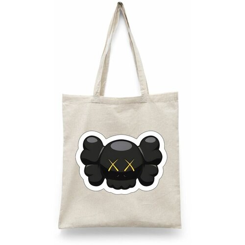 фото Сумка-шоппер унисекс каждому своё "художник/kaws/кавс" черная