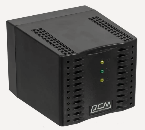Изображение товара Стабилизатор напряжения Powercom Voltage Regulator, 1200VA, Black, Schuko