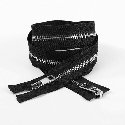 фото Молния разъемная maxzipper мет. титан №5 2 замка никель 80см цв. f322 черный уп.1 шт max zipper