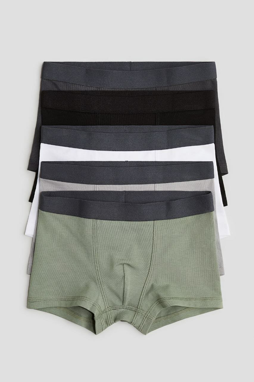 Трусы H&M, 5 шт., размер 98/104, серый, хаки, черный, белый