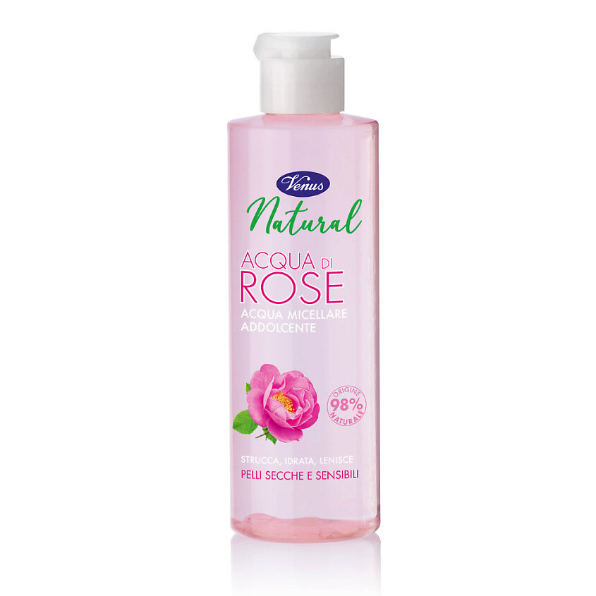 Гель мицеллярный очищающий для снятия макияжа с экстрактом розы Natural