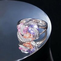 Кольцо Pera R017 из меди с камнями, Style R-Colorful1, 9