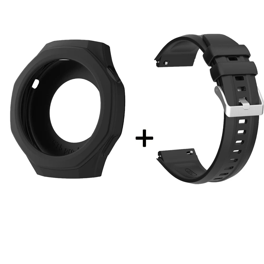 Силиконовый ремешок и чехол для Huawei Watch GT5 Pro 46 мм, Black suit, Huawei GT5 Pro 46