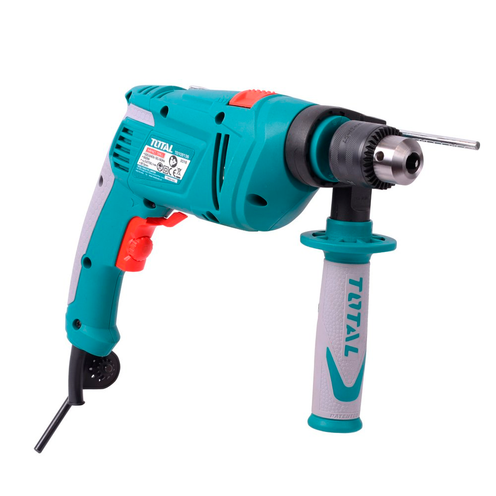 Ударная дрель TOTAL TG109136, блокировка кнопки, ключевой патрон, 13мм, коробка — фото 1
