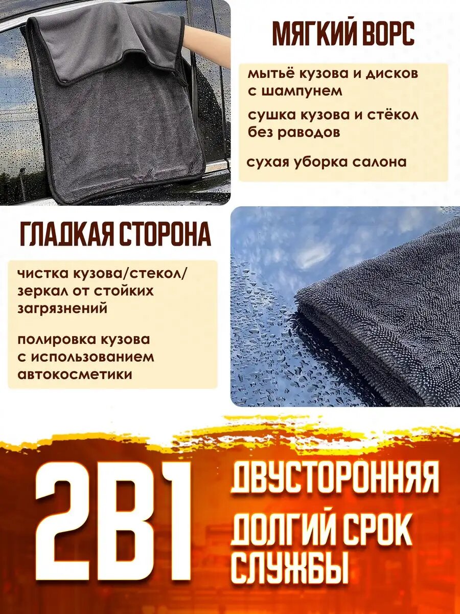 Автополотенце из микрофибры для дома и машины — фото 1