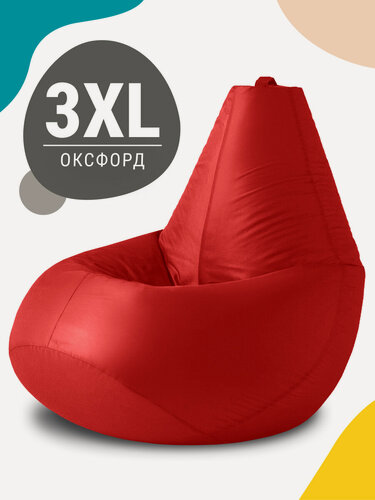 Изображение товара Кресло мешок MyPuff, бескаркасное кресло, пуфик мешок, размер 3XL, оксфорд, красный