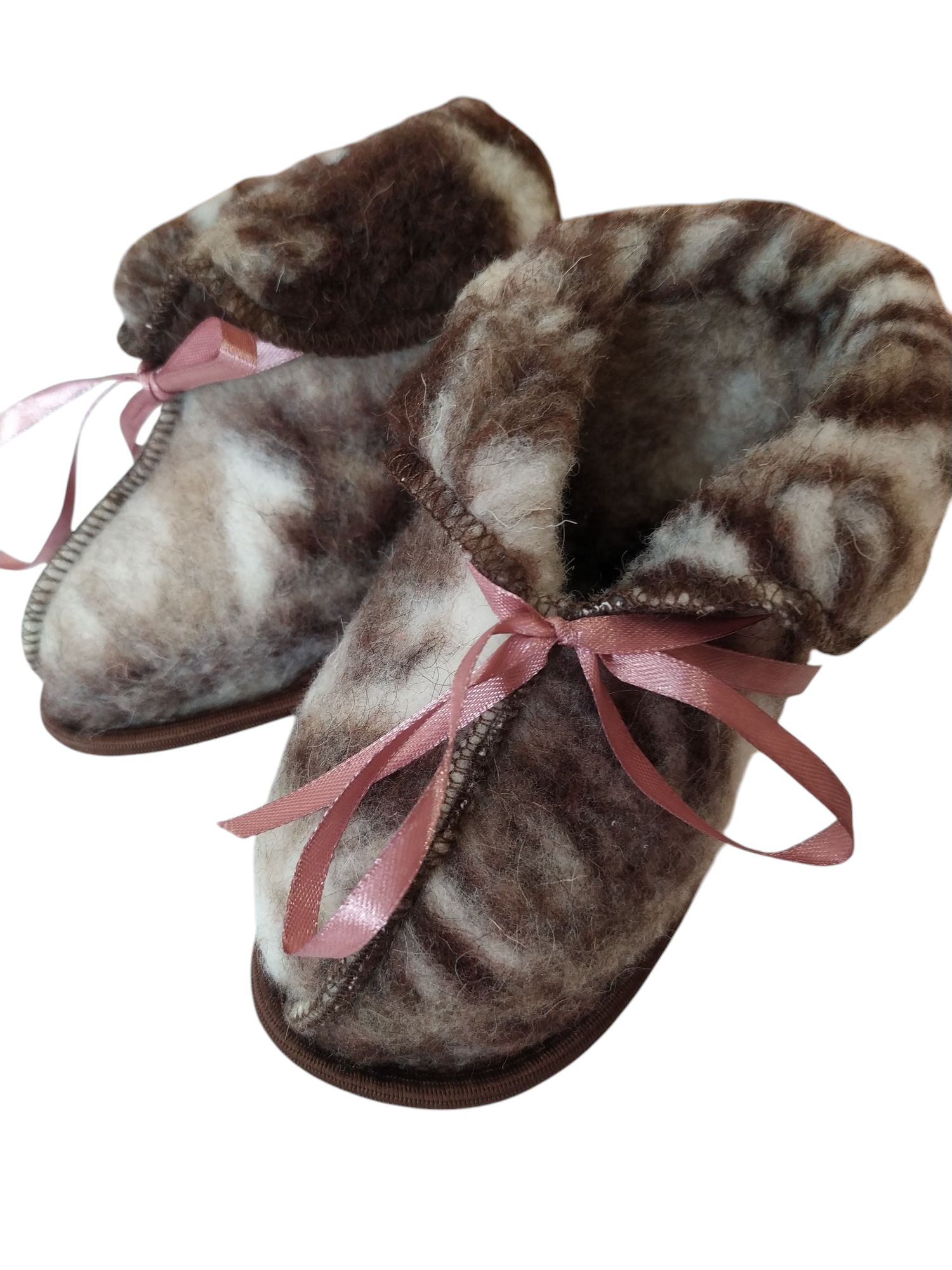 Пинетки Wool Lamb, размер 12, коричневый/серый