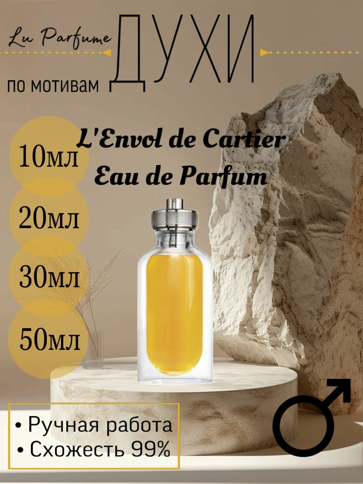 Духи ручной работы по мотивам 'L'Envol de Cartier Eau de Parfum', для мужчин