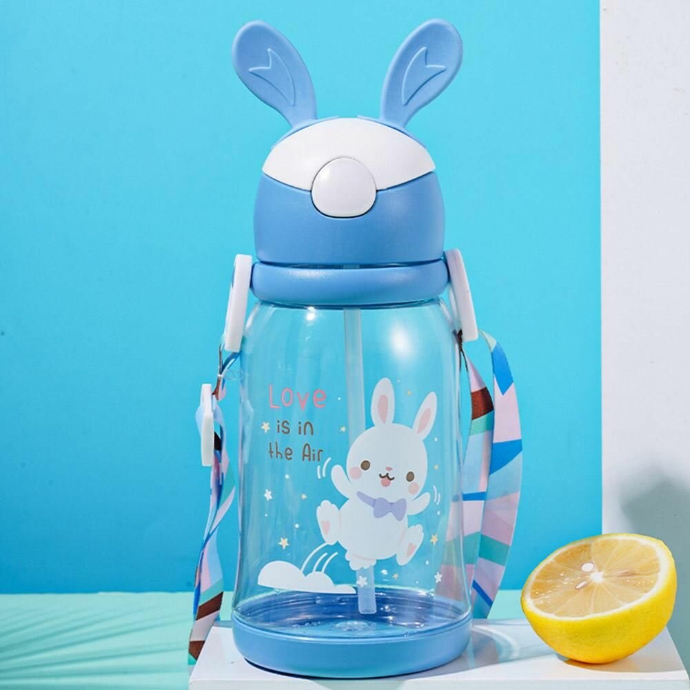 Милая соломенная чашка из рога кролика 500ml Портативный чашка-непроливайка С воздушным шлангом
