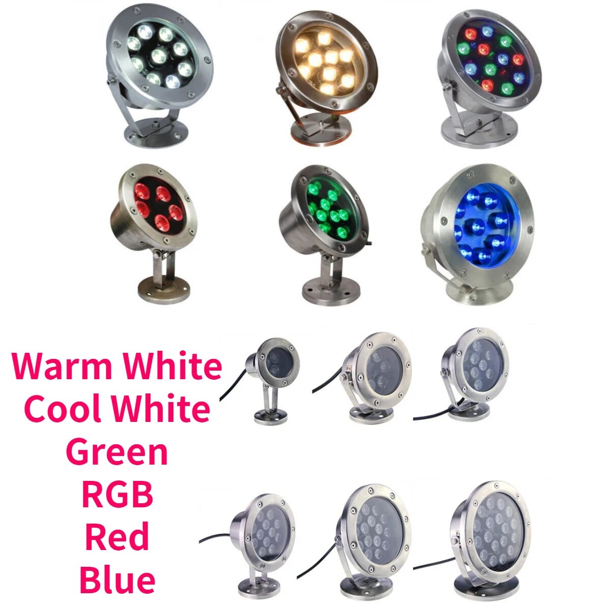 Подводный светильник SAGE LU MEI RGB 6-36Вт красный/зеленый/синий 2Wx6led 12W Red