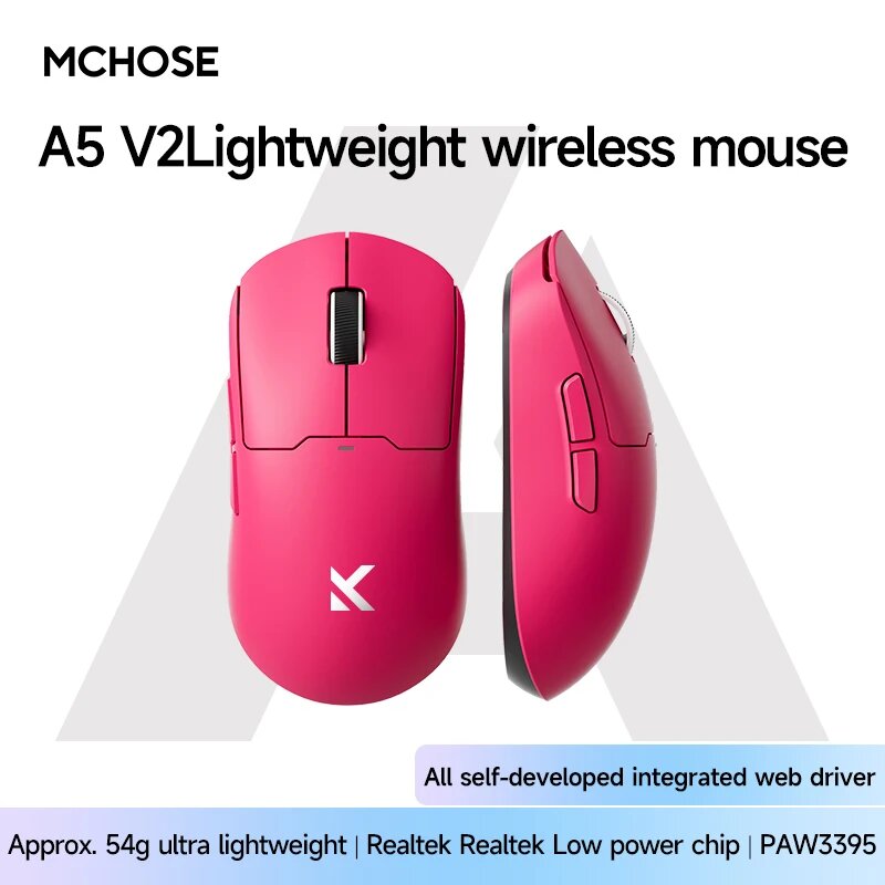 KALU DUCK Mchose A5 Ultra Беспроводная игровая мышь, A5 V2 Ultra-red