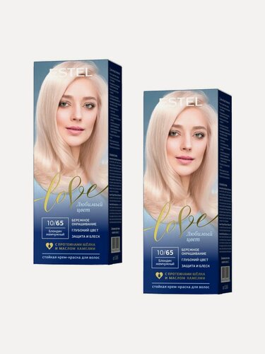 Изображение товара ESTEL Стойкая крем-краска LOVE, тон 10/65 Блондин жемчужный (набор, 2шт.)