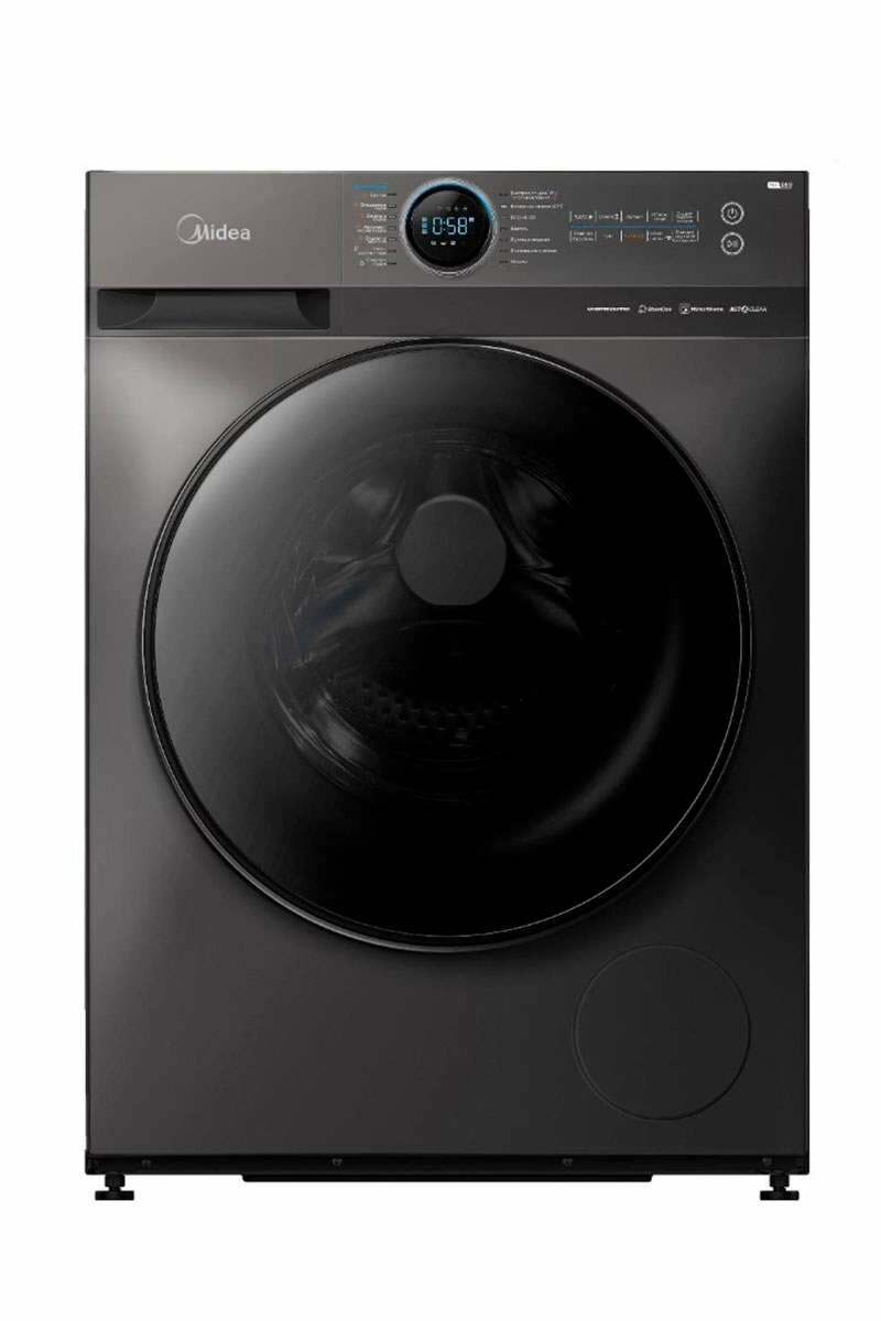 Стиральная машина с функцией сушки Midea MF200D80WBS/S-RU Lunar series, цвет темное серебро