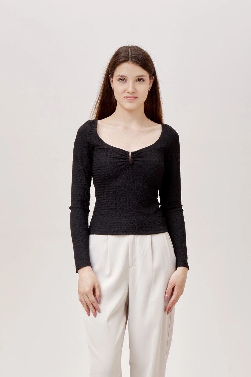 Лонгслив Selfie, размер S, , черный — фото 1