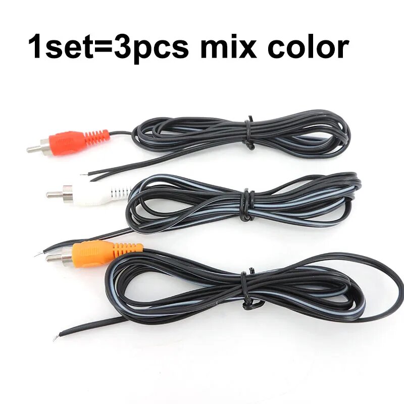 Автомобильный RCA кабель Gakaki 3 шт, 1,5 м, красный, черный, белый, 3mix