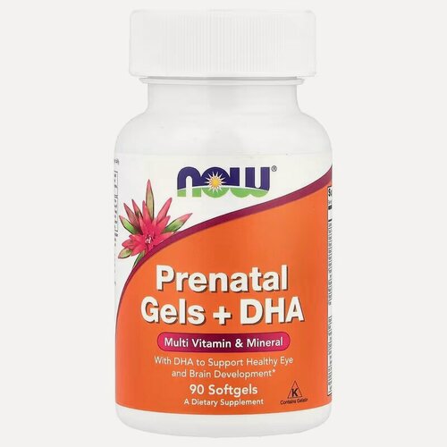 Изображение товара БАД, Now Foods, Prenatal Gels+DHA, 90 мягких капсул, витаминно-минеральный комплекс для беременных женщин