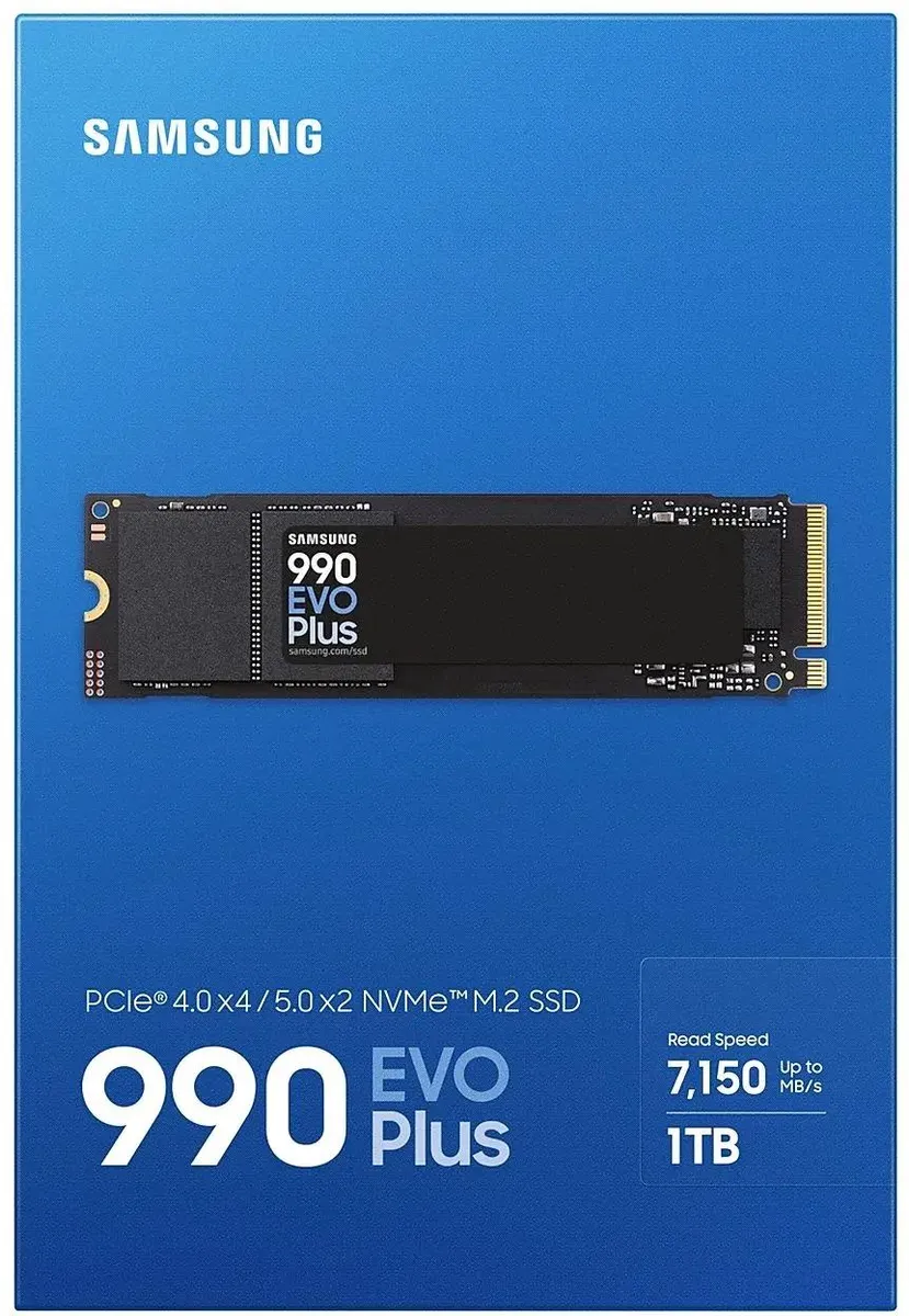 Накопитель SSD Samsung 990 EVO Plus 1ТБ, M.2 2280, [mz-v9s1t0bw]