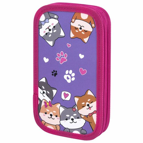 Пенал Юнландия 3 отделения картон с эффектом soft-touch 19х11 см Fluffy tail 272265 281₽