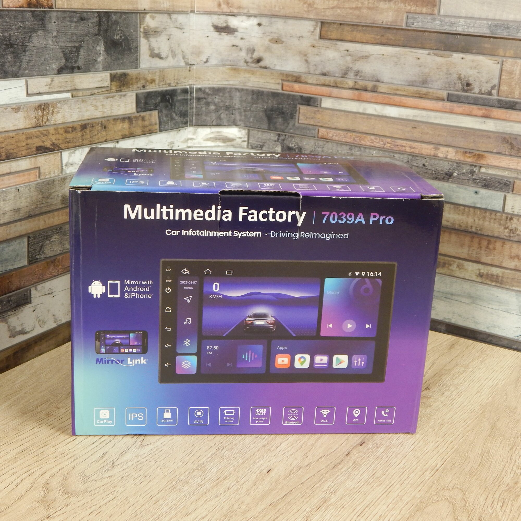 Магнитола Multimedia Factory 7039A PRO 7 дюймов 4+64GB. Автомагнитола микрофон WIFI Bluetooth GPS-навигация MP5-плеер. Магнитофон в машину с сенсорным экраном