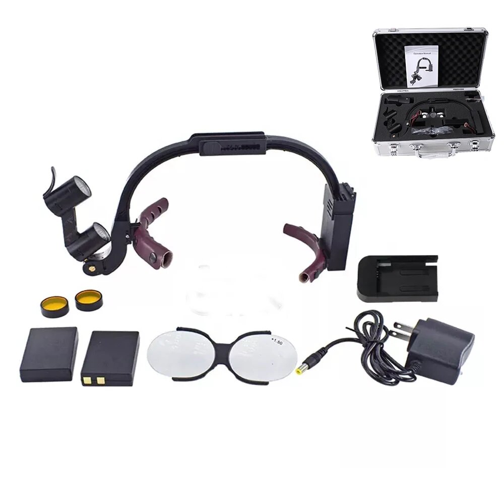 YUYO Беспроводной хирургический светильник 5 Вт 25X/35X no loupe 2battery