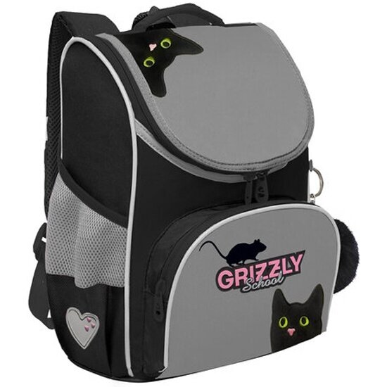Ранец Grizzly BLACKY серый 33х25х13 см RAm-584-1/2