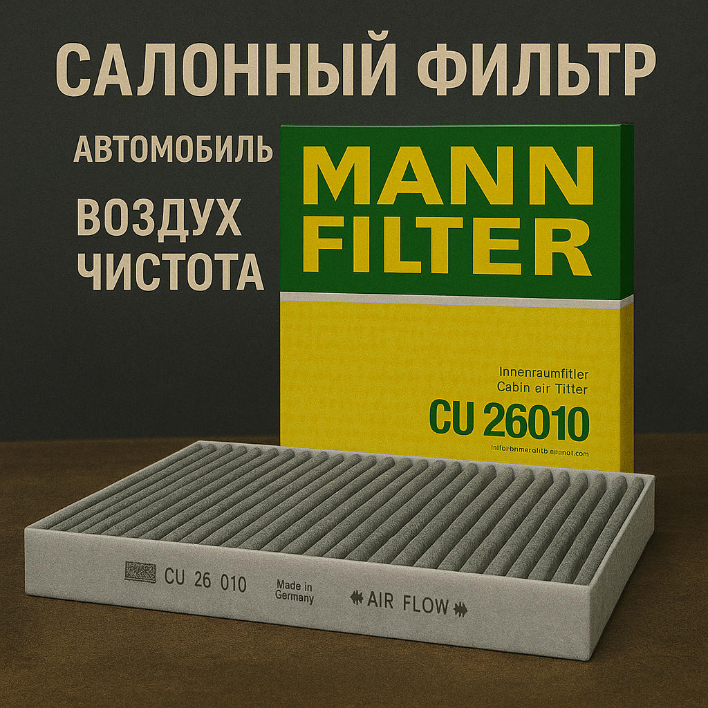 Салонный фильтр угольный Фольксваген Поло седан, Шкода Рапид по Filtron K1313A Mann CUK26010 OEM 6R0819653