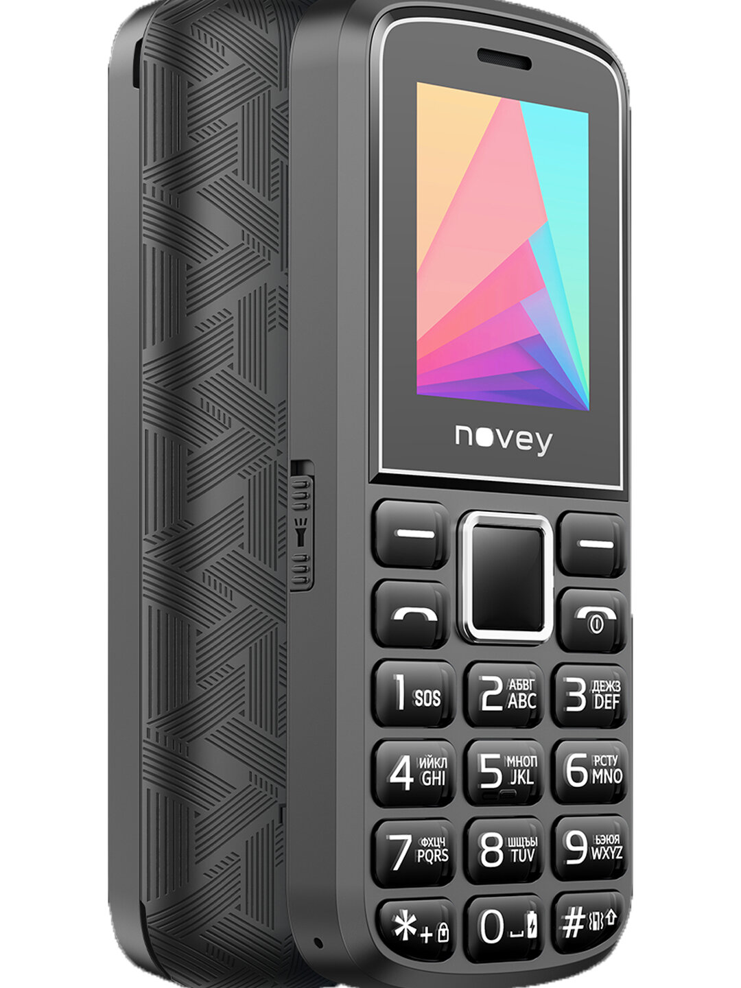 Кнопочный, мобильный телефон NOVEY 102 PLUS 2-SIM слота, черный