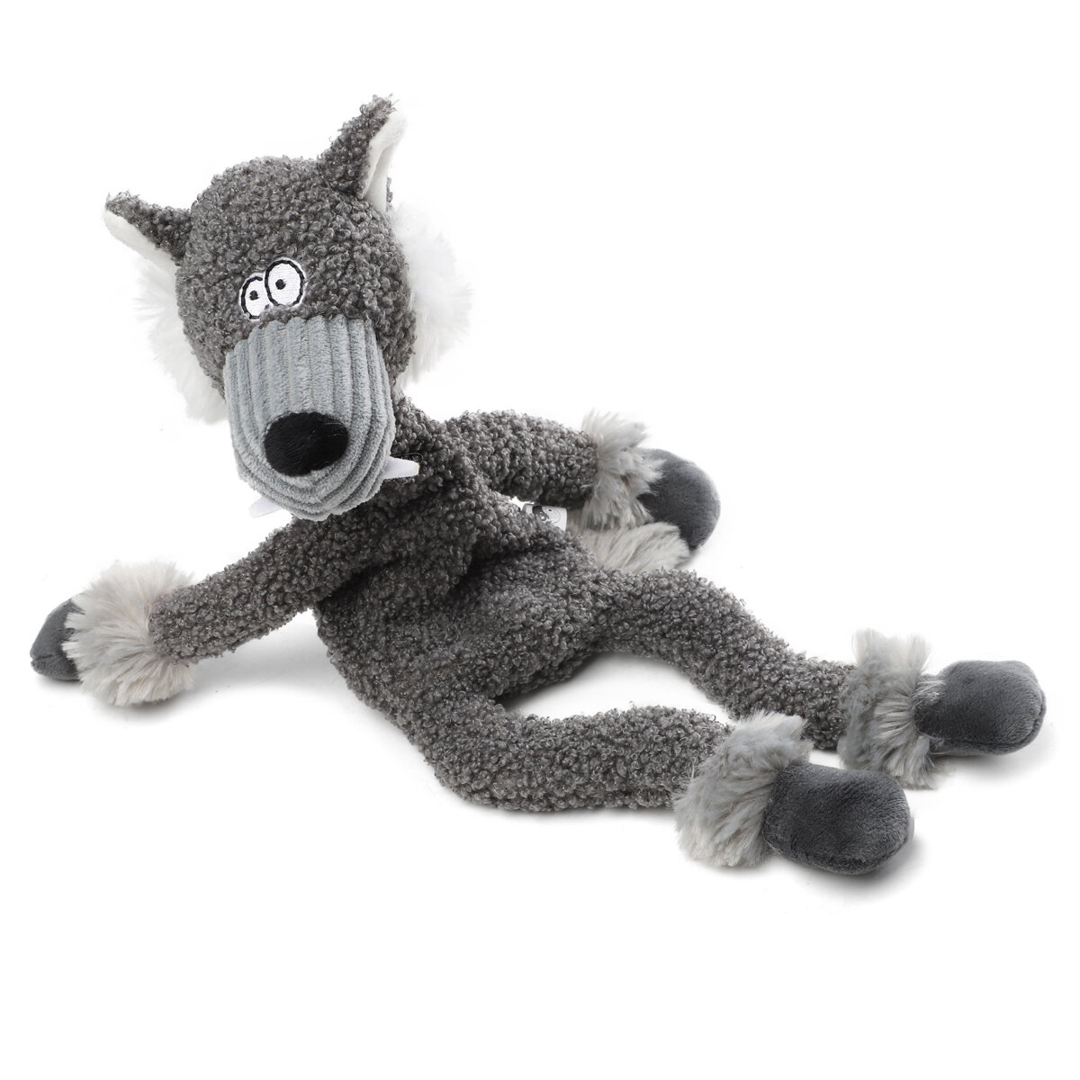 Игрушка для собак Волк с верёвкой 39см, Gigwi серия Plush Friends
