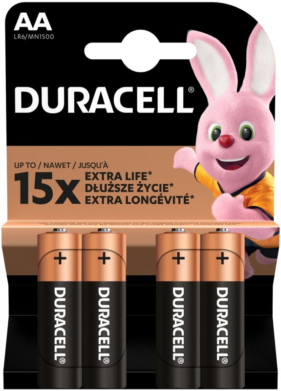 Батарейка алкалиновая AA Duracell Basic LR6/BL4 4шт в блистере