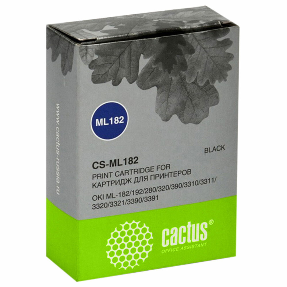 Упаковка 3 шт. Картридж матричный CACTUS (CS-ML182) для Oki ML-182/192/280/320/390, черный