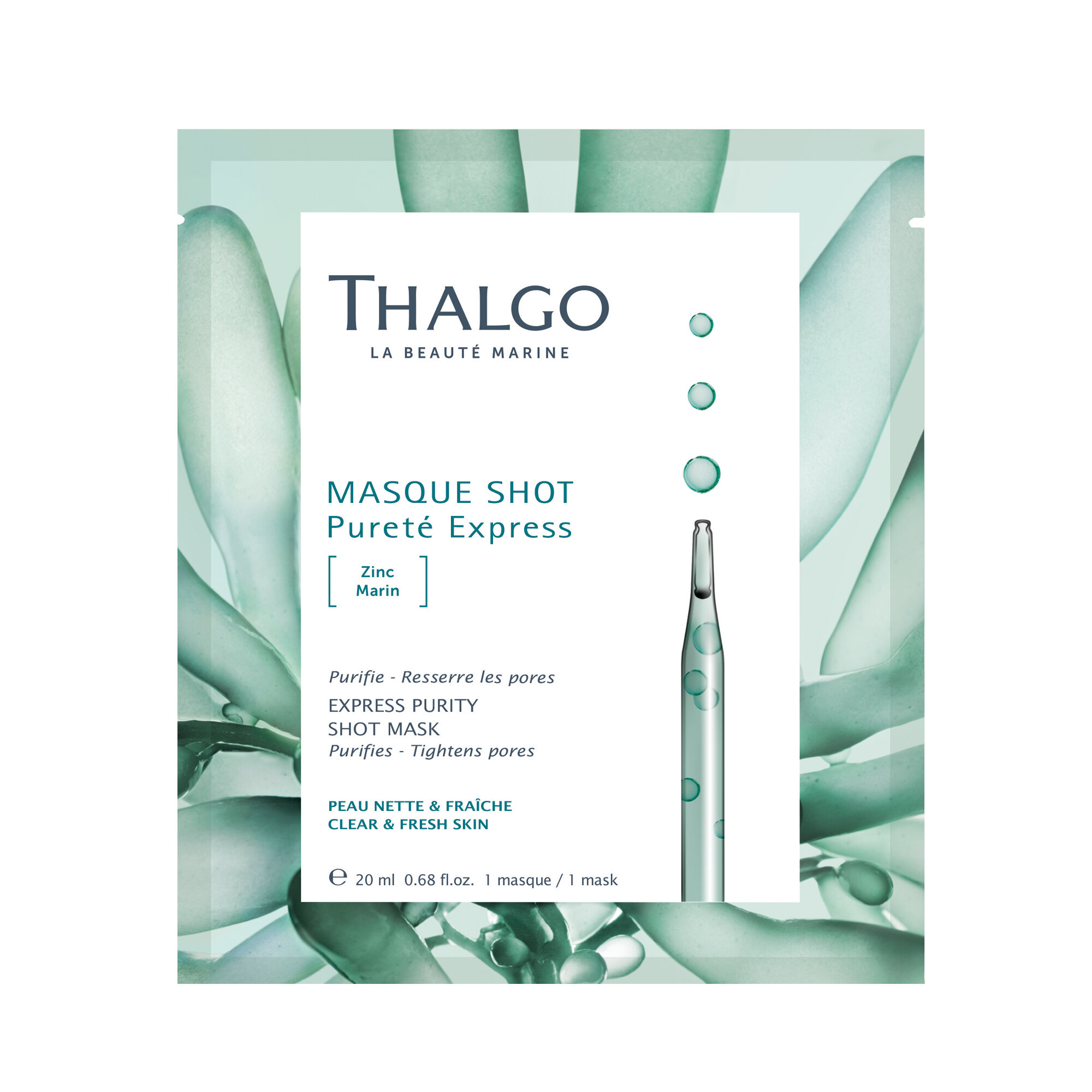 THALGO COSMETIC PURETE MARINE Очищающая Экспресс-маска с Морским Цинком 20 мл