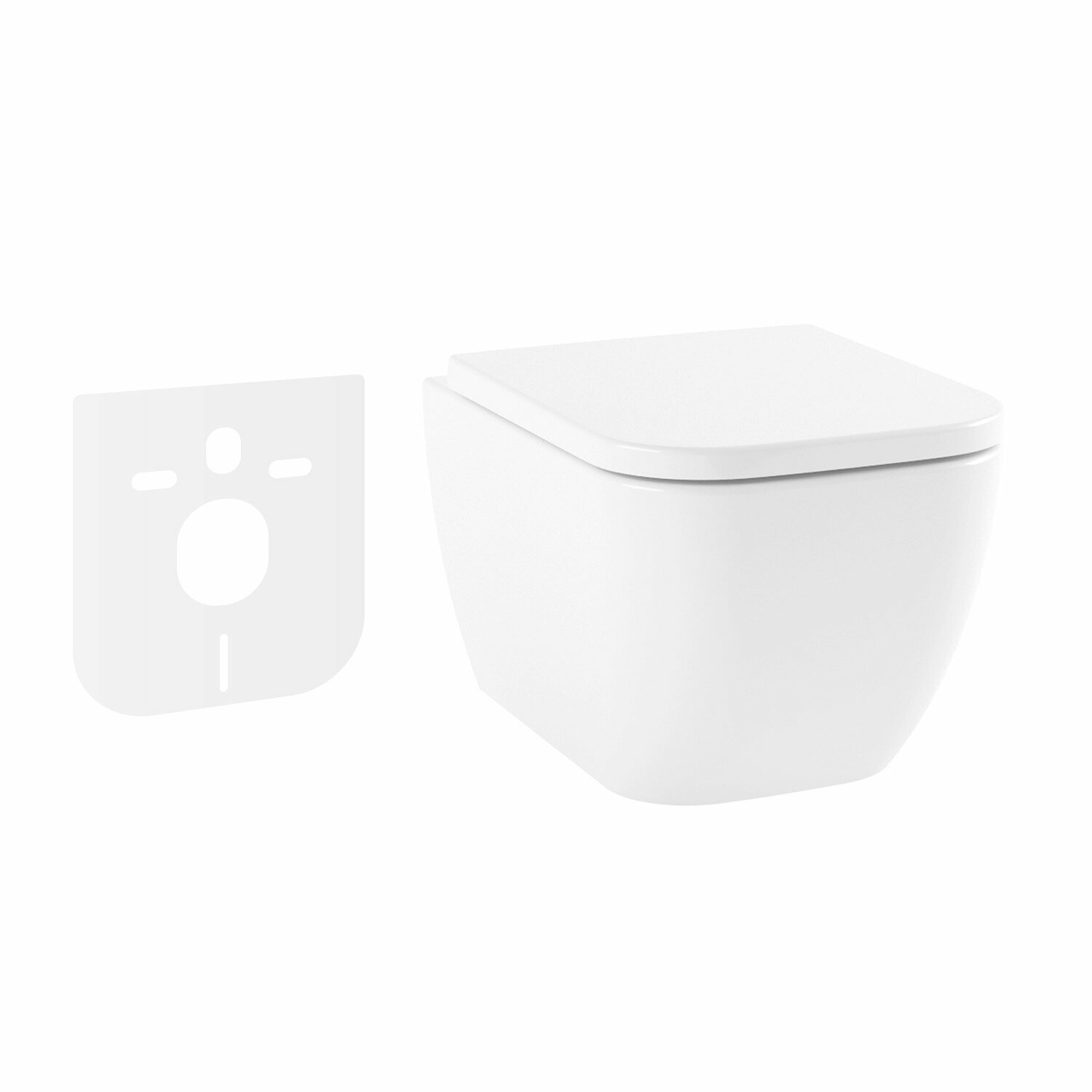 Подвесной унитаз Lavinia Boho One Rimless 21010004 в комплекте 2 в 1  чаша безободкового унитаза с сиденьем микролифт и шумоизоляцией