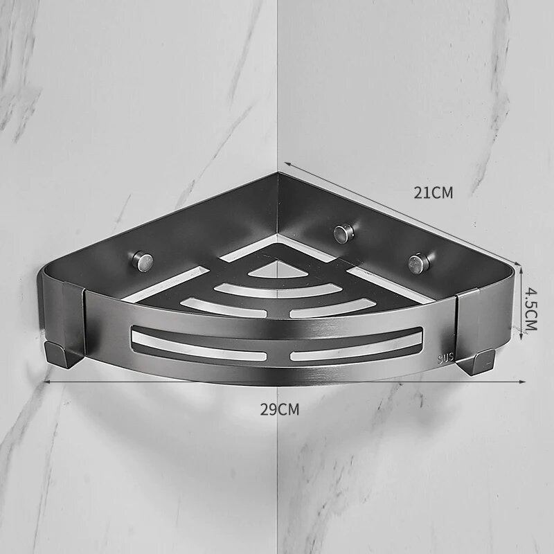 VGX угловая полка для ванной из нержавеющей стали, Grey Shelf B