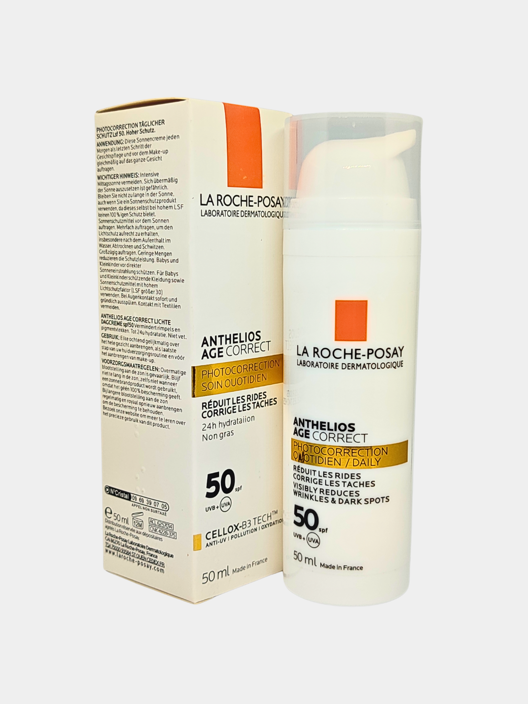Солнцезащитный крем La Roche-Posay Anthelios Age Correct SPF 50+, против пятен и морщин, 50мл — фото 1