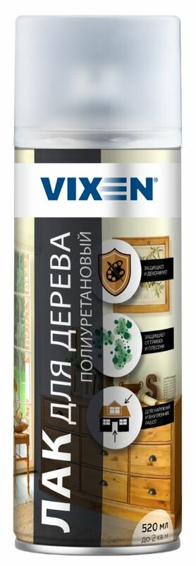 Лак для дерева полиуретановый Vixen VX-24005 520мл