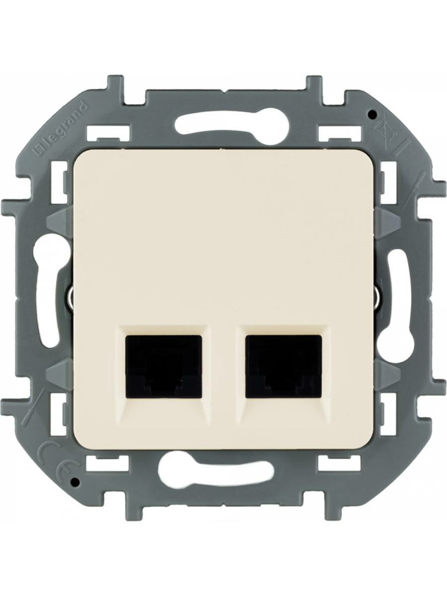 Механизм розетки компьютерной двойная Legrand INSPIRIA RJ 45 категория 5e - UTP слоновая кость 673836