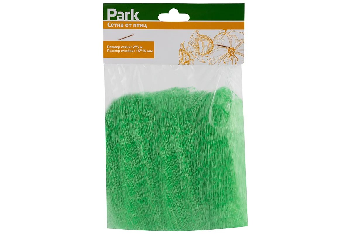Сетка от птиц Park 2х5 м, 7 г/м2, размер ячейки 15х15 мм 732109 — фото 1